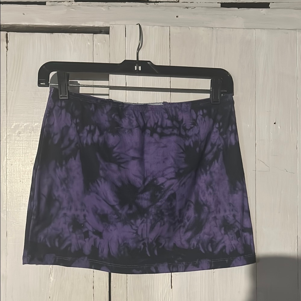 Purple and Black Mini Pencil Skirt for Night Out